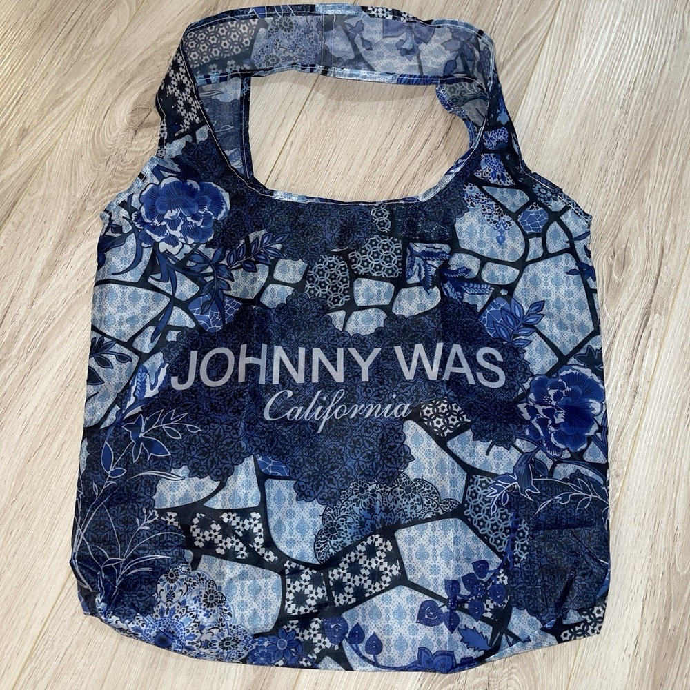 JOHNNY WAS Blue Lightweight Nylon Tote‎ Bag-NEW! California! Boho